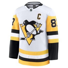 Pittsburgh Penguins Hockeydrakt Fanatics Premium Sidney Crosby 2024-25 Hvit Borte - Herre